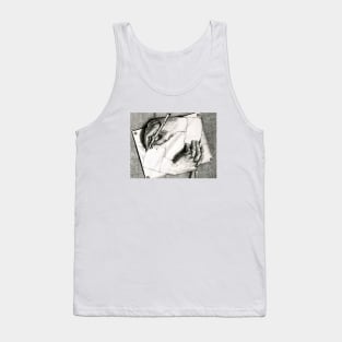 Two Hands Drawing Xilography Tank Top